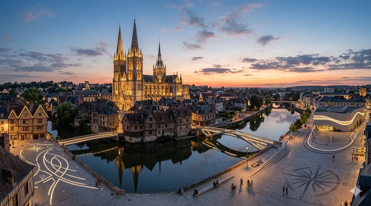 Vue de Évreux — cours d'arabe à Évreux