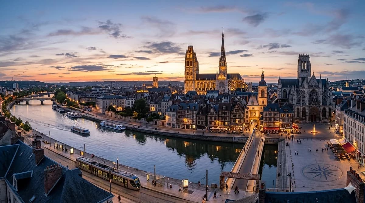 Vue de Rouen — cours d'arabe à Rouen
